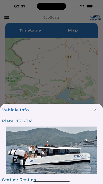EcoBoats aplikacija - drugi ekran iz App Store prikaza